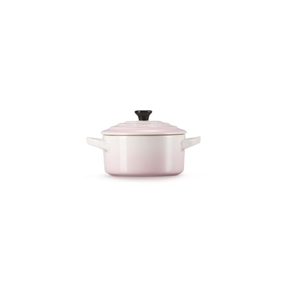 Le Creuset Mini Stoofpan Rond Classic Sw 10Cm Shell Pink Zwarte Knop