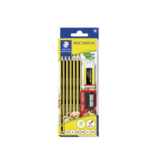 Staedtler Potlood Noris Set 6Stuks Met Gom En Slijper