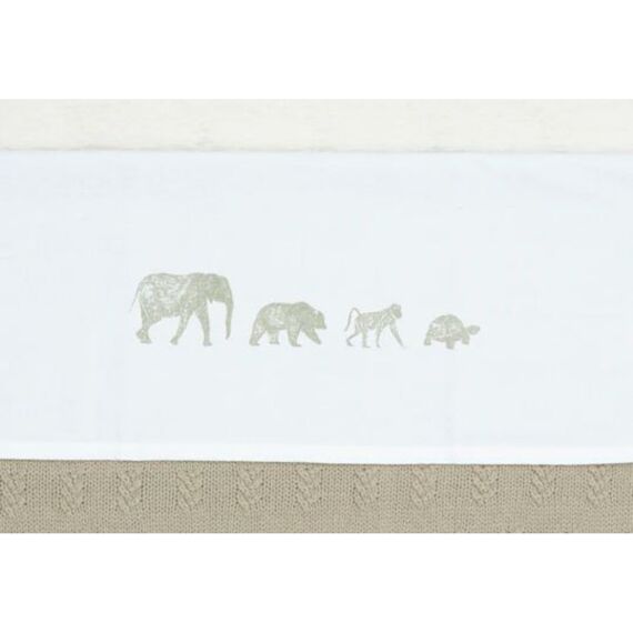 Jollein Laken Wieg 75X100Cm Animals Olive Green