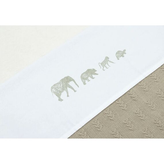 Jollein Laken Wieg 75X100Cm Animals Olive Green