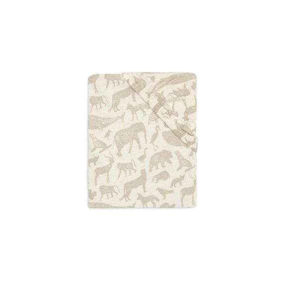 Jollein Hoeslaken Jersey 60X120Cm Animals Nougat