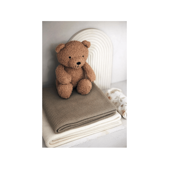 Jollein Deken Wieg 75X100Cm Basic Knit Ivory/Coral Fleece