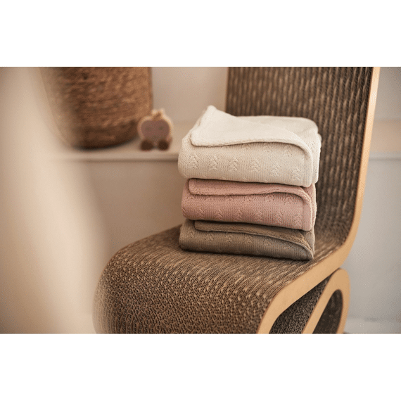 Jollein Deken Wieg 75X100Cm Grain Knit Oatmeal/Velvet
