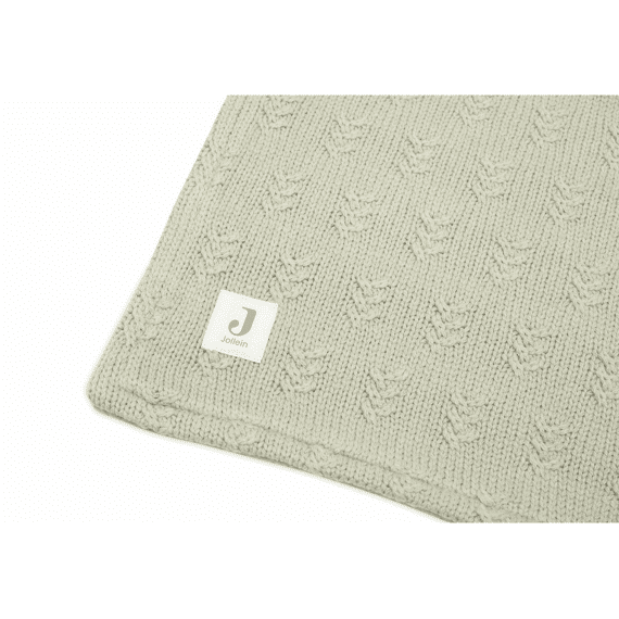 Jollein Deken Wieg 75X100Cm Grain Knit Olive Green/Velvet