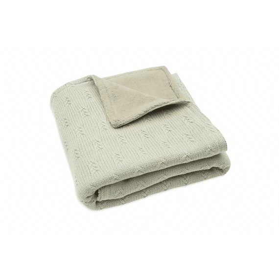 Jollein Deken Wieg 75X100Cm Grain Knit Olive Green/Velvet
