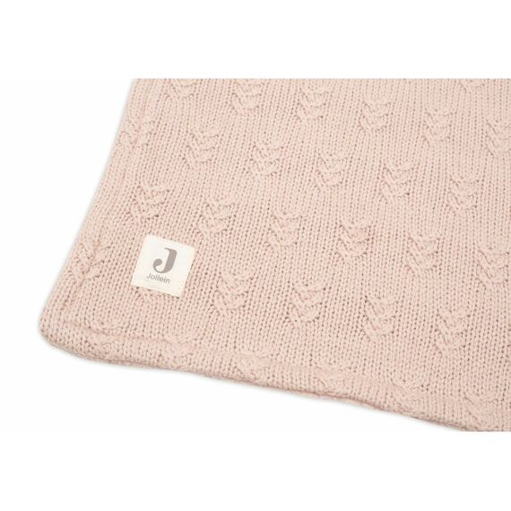 Jollein Deken Wieg 75X100Cm Grain Knit Wild Rose/Velvet