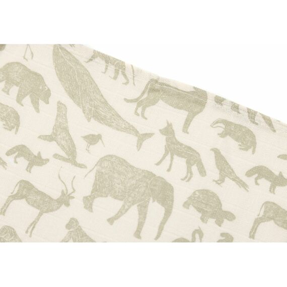 Jollein Hydrofiele Doek Small 70X70Cm Animals Olive Green (3Pack)