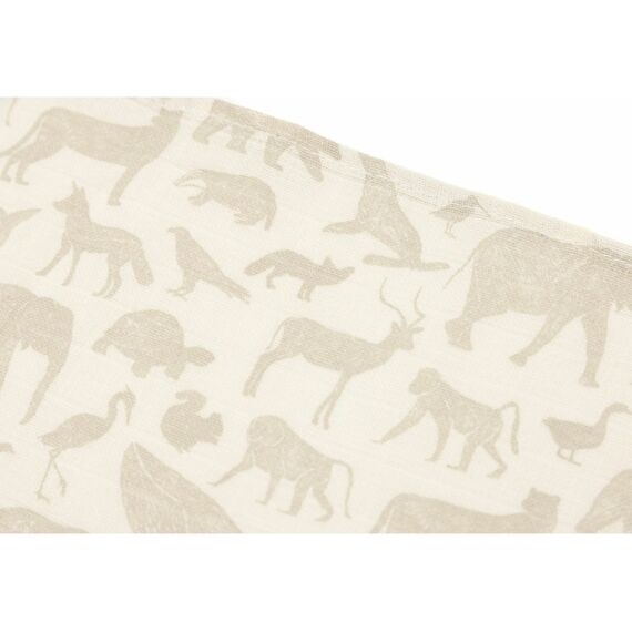 Jollein Hydrofiele Doek Small 70X70Cm Animals Nougat (3Pack)