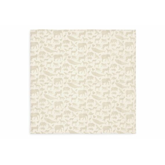 Jollein Hydrofiele Doek Small 70X70Cm Animals Nougat (3Pack)