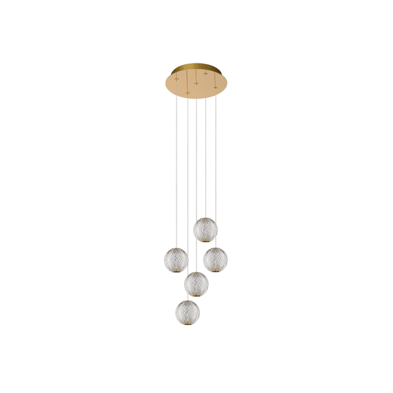 Lucide Cintra Hanglamp Led Dimbaar 5X4,7W 2700K Transparant Ø32Cm