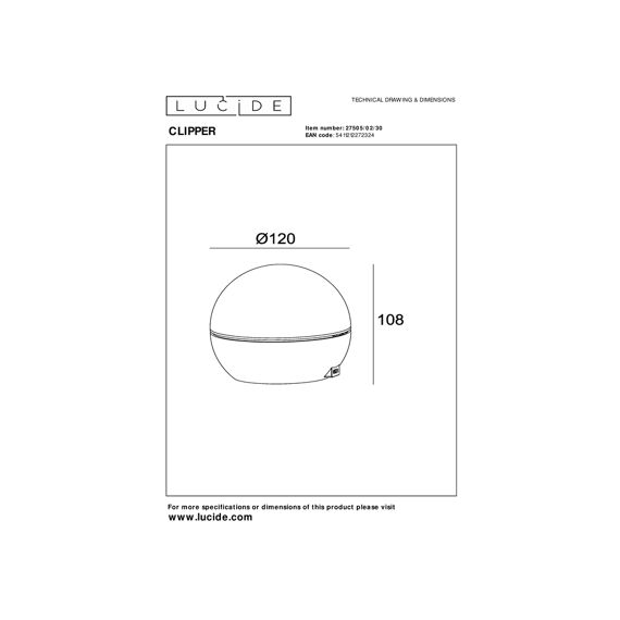 Lucide Clipper Oplaadbare Tafellamp Led 1X2,2W 2700K Zwart Ø12Cm