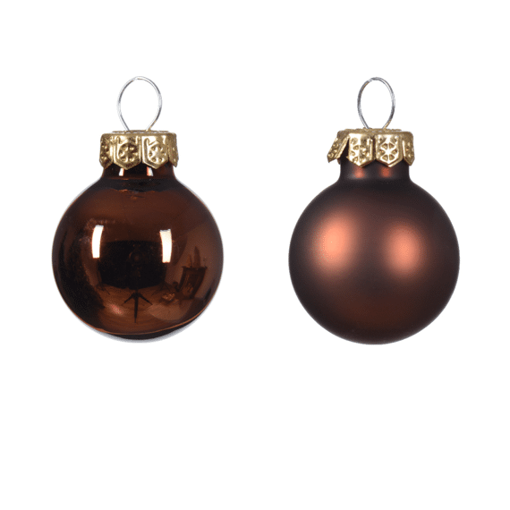 Kerstballen Glas Mix Shiny-Matt Dia2.50Cm Espresso