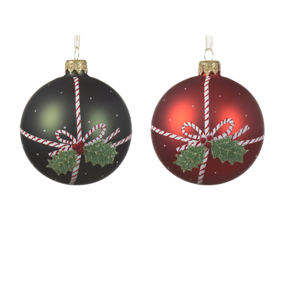 Kerstbal Glas Dia8.00Cm 2 Assortiment Prijs Per Stuk