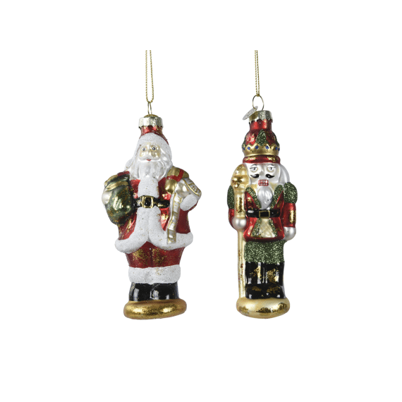 Ornament Glas Golden Foot-Presents L6.00-W4.50-H12.00Cm Multi 2 Assortiment Prijs Per Stuk