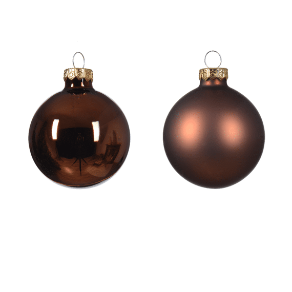 Kerstbal Glas Mix Shiny-Matt Dia6.00Cm Espresso