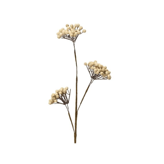 Bessen Op Steel Foam Small Berries L3.00-W5.00-H50.00Cm Off-White