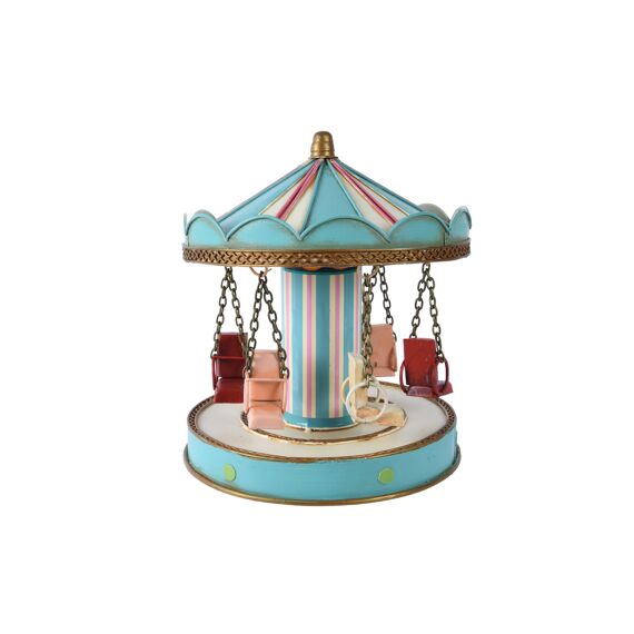 Carrousel Ijzer With Seat Antique Finish L19.00-W19.00-H23.00Cm Licht Blauw