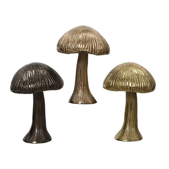 Paddenstoel Aluminium Dia9.00-L8.25-W8.25-H14.00Cm 3 Assortiment Prijs Per Stuk