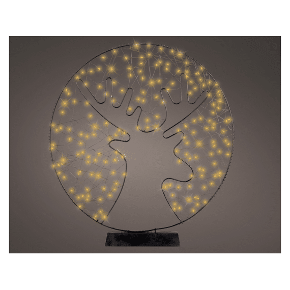 Micro Led Frame Light Metaal Steady Binnen Reindeer L4.00-W50.00-H54.00Cm-180L Zwart/Klassiek Warm