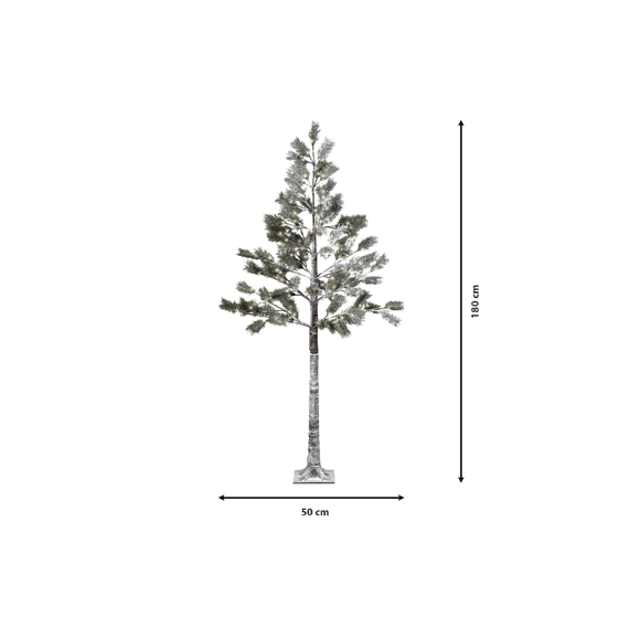 Led Boom Snowy Pine Steady L50.00-W50.00-H180.00Cm-96L Groen/Warm Wit