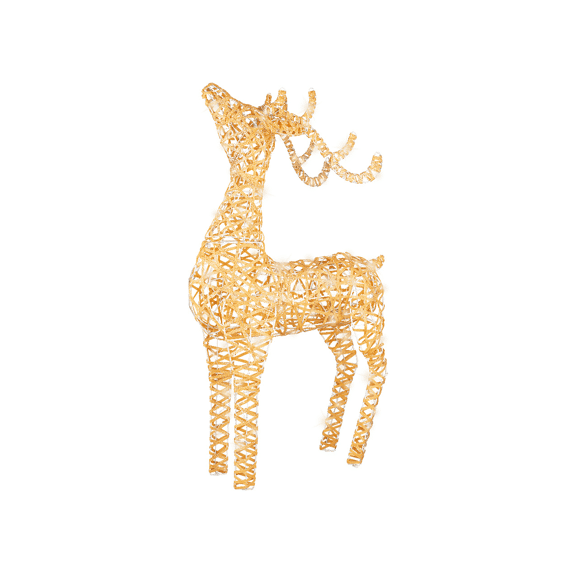 Micro Led Rendier Wicker Steady Buiten L20.00-W52.00-H88.00Cm-120L Goud/Warm Wit