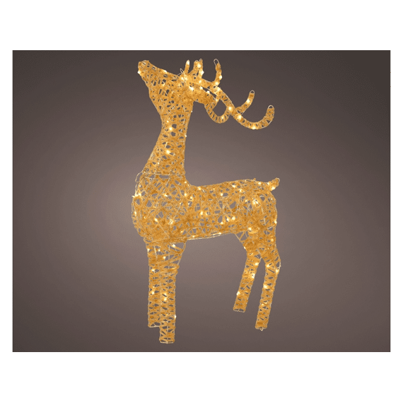 Micro Led Rendier Wicker Steady Buiten L20.00-W52.00-H88.00Cm-120L Goud/Warm Wit