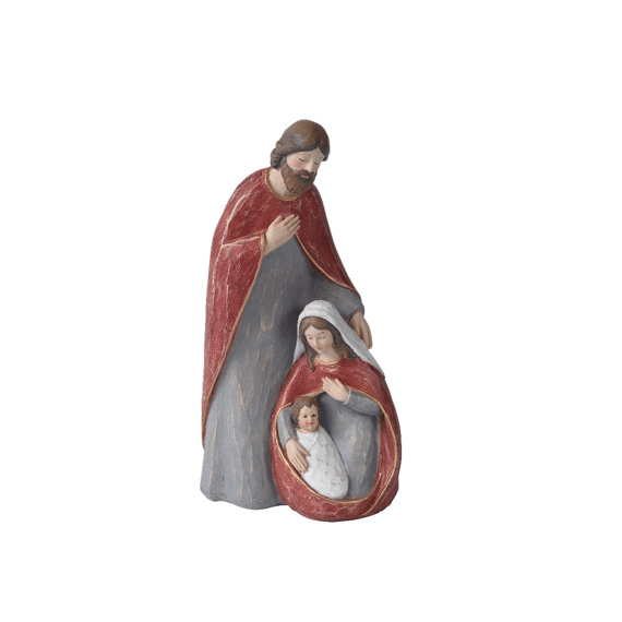 Kerststal Polyresin L13.00-W9.00-H23.50Cm Rood/Kleur(En)