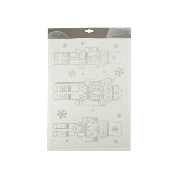 Raamdecoratie Pet Glitter & Snowflake L0.10-W28.50-H40.00Cm Wit