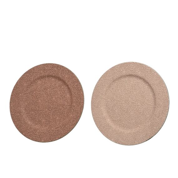 Bord Pp Pu Leather With Lace Dia33.00-H1.50Cm 2 Assortiment Prijs Per Stuk