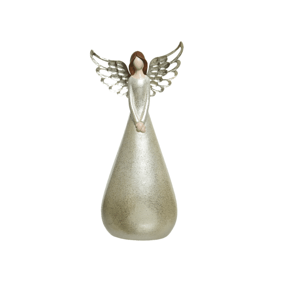 Engel Terracotta Angel Wing L10.00-W13.50-H31.00Cm Wit/Kleur(En)