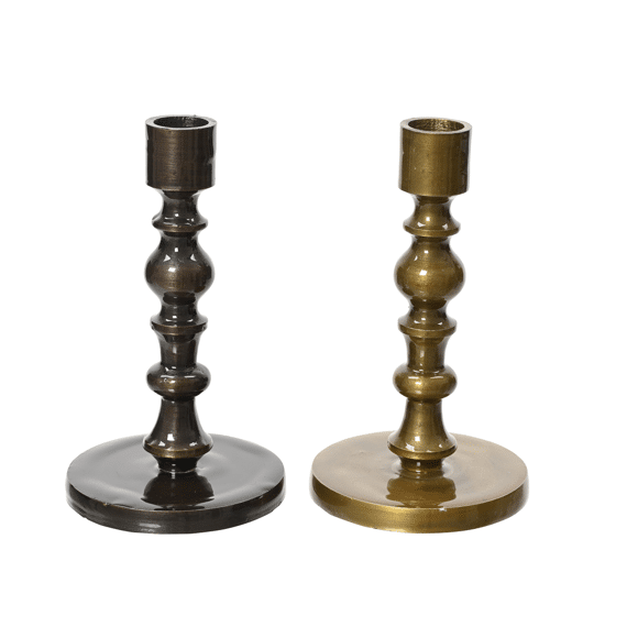 Kandelaar Aluminium Dia9.00-H15.00Cm Antiek Koper 2 Assortiment Prijs Per Stuk