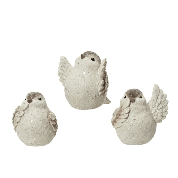 Vogel Polyresin L8.00-W8.50-H10.00Cm Wit/Kleur(En) 3 Assortiment Prijs Per Stuk