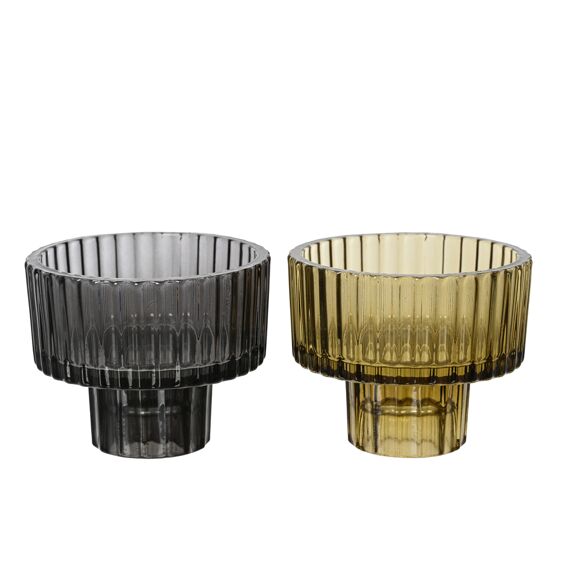 Kandelaar Glas Dia6.30-H5.00Cm 2 Assortiment Prijs Per Stuk