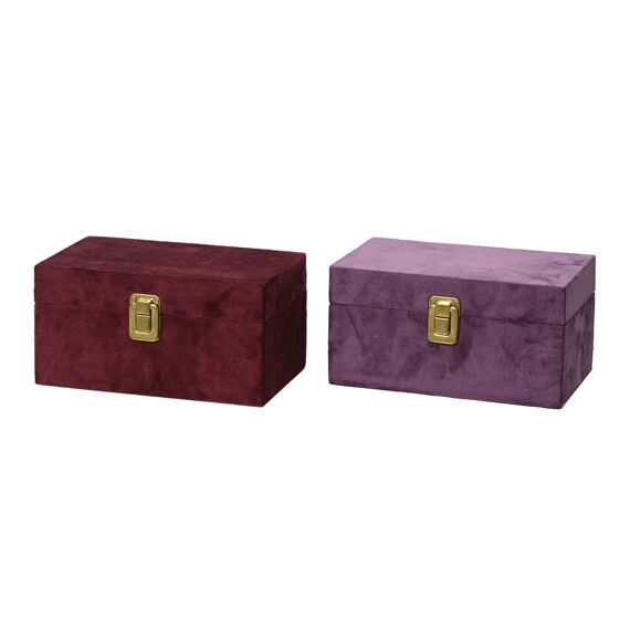 Kist Polyester Fluweel L12.00-W20.00-H10.00Cm 2 Assortiment Prijs Per Stuk