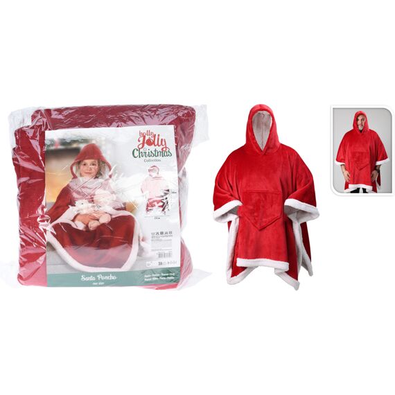 Kerstponcho Voor Volwassenen Rood