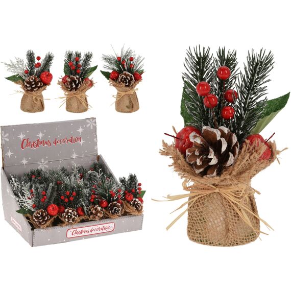 Kerststuk In Pot 16Cm Naturel 3 Assortiment Prijs Per Stuk