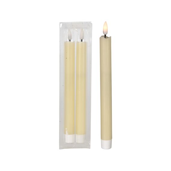 Led Dinerkaars 23Cm 2Stuks Ivoor