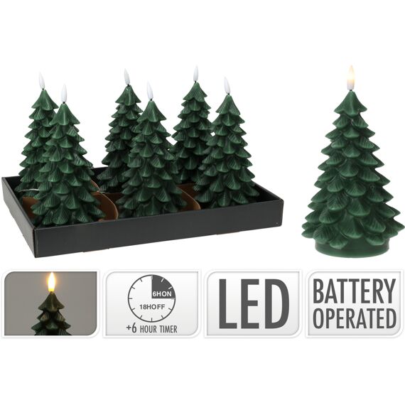 Ledkaars Kerstboom 19Cm Donker