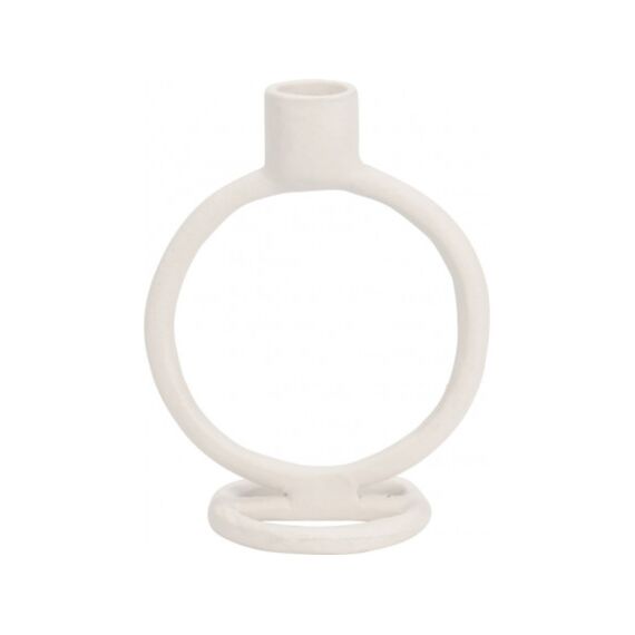 Kandelaar 11X15Cm Rond Wit