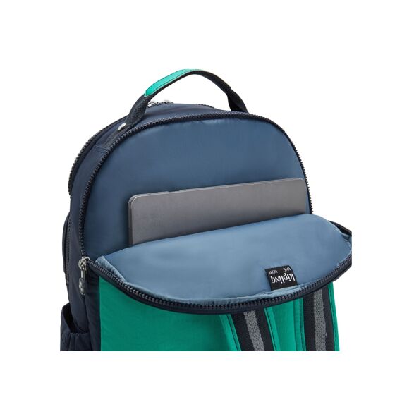 Kipling Rugzak Seoul Lap Blue Green Block