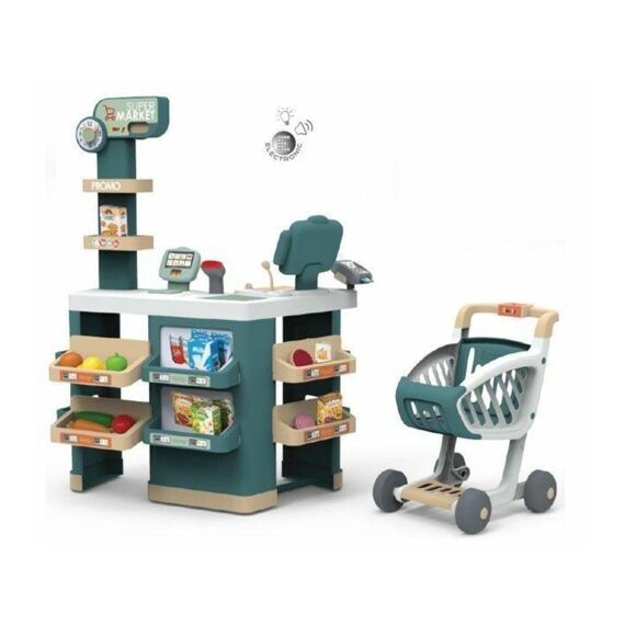 Smoby 350239 Supermarkt Met Winkelkar En 42 Accessoires