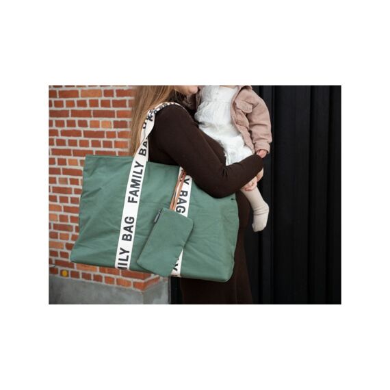 Childhome Family Bag Signature Canvas Groen