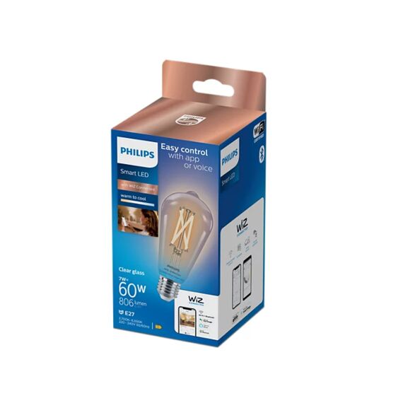 Philips Tunable White Smart LED Filament Edison Lamp Amber 60W E27