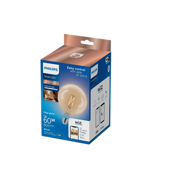 Philips Tunable White Smart LED Filament Globe Helder Amber 60W E27