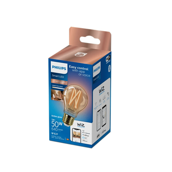 Philips Tunable White Smart LED Filament Lamp Amber 50W E27