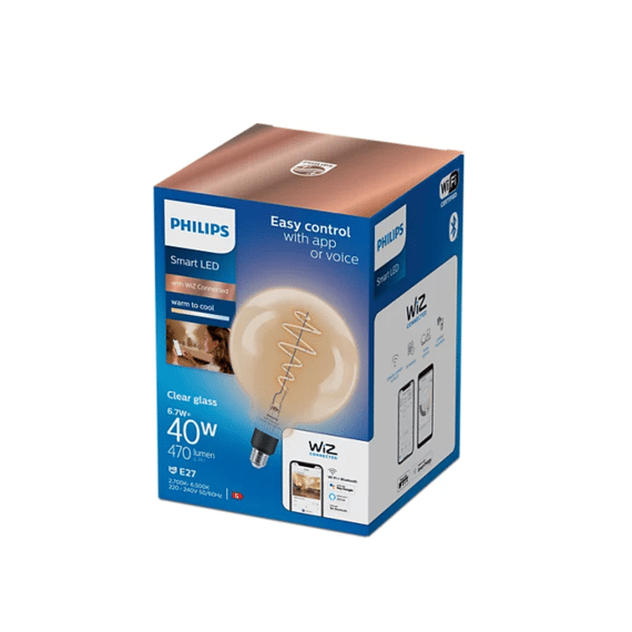 Philips Tunable White Smart LED Filament Globe Helder Amber 40W E27