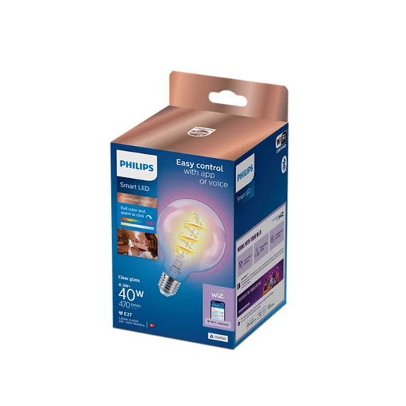 Philips Full Color Smart LED Filament Globe Helder 40W E27