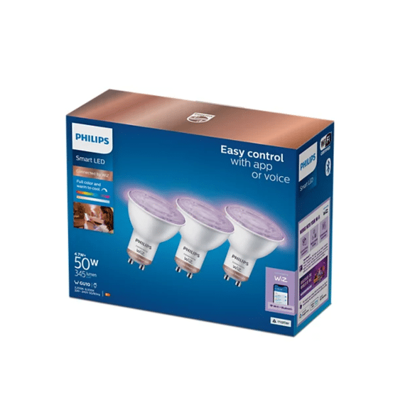 Philips Full Color Smart LED Spot 50W GU10 3 Stuks