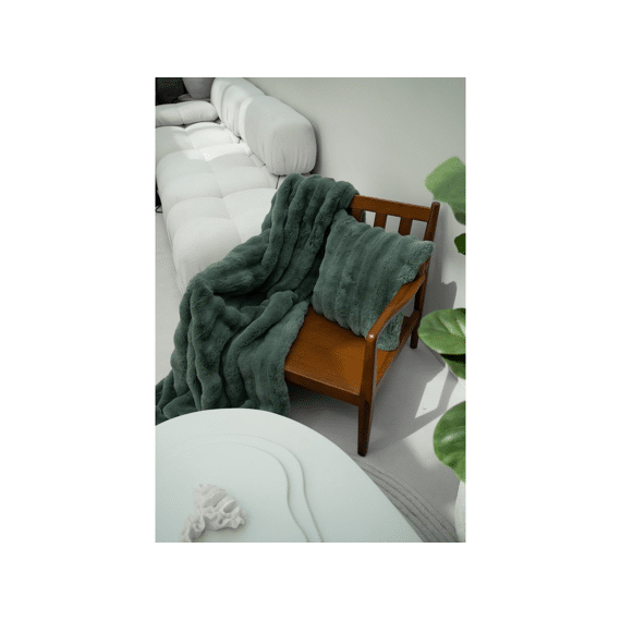 Kussen (Gevuld) Buuble Rabbit Fur Greensage 45X45Cm