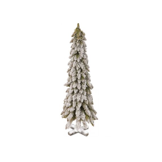 Downswept Flocked Forestree Wood Cross Base H61Cm